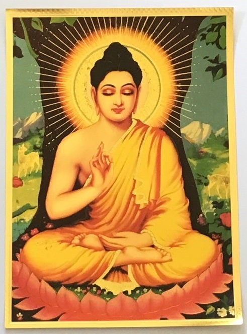 ミャンマー　パガン　布に描かれた仏教絵画　象 再入荷！】 最初の ミャンマーパガン布に描かれた仏教絵画象