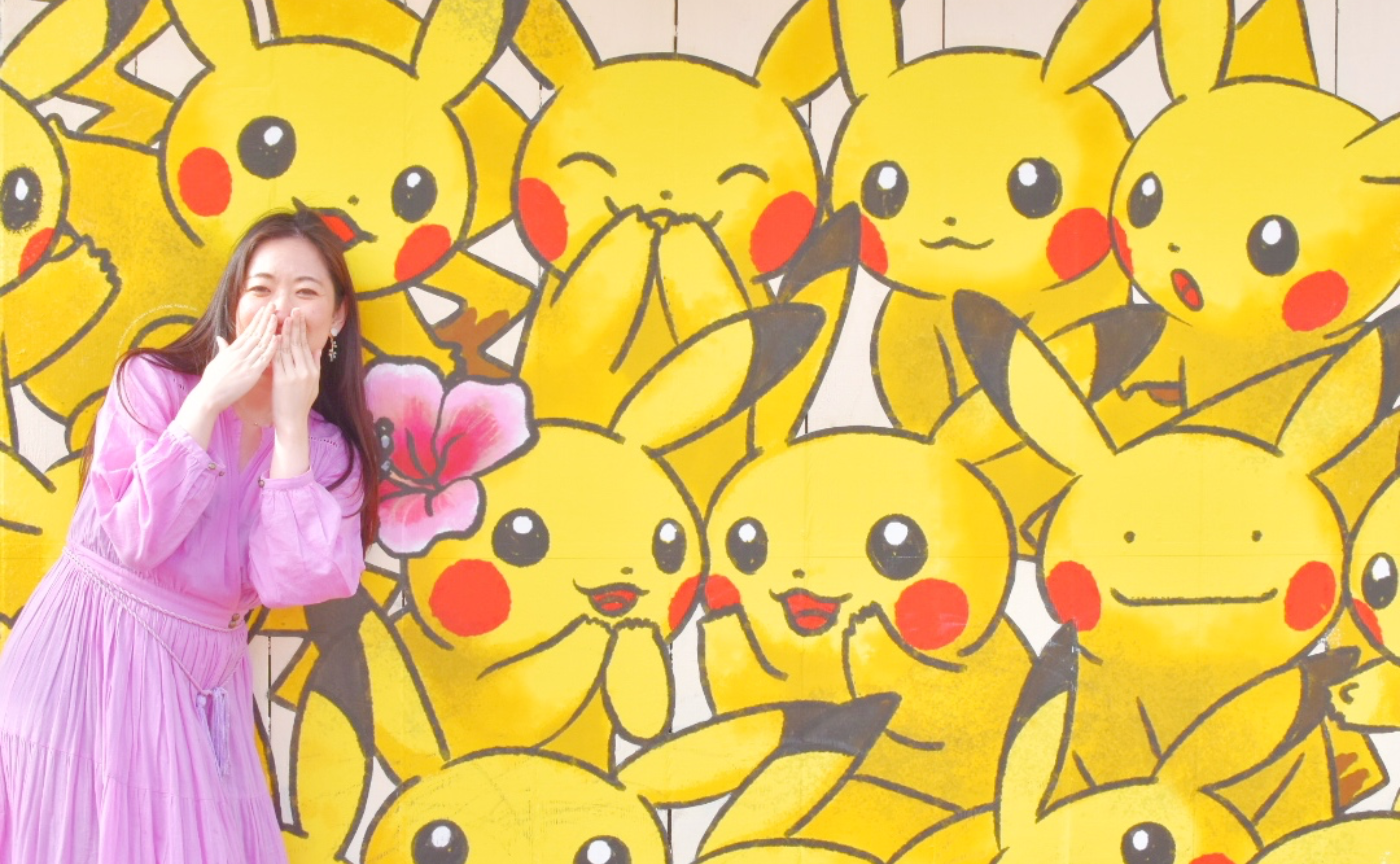 日本で海外気分🎶沖縄のアメリカンビレッジはポケモンまみれ🐭✨