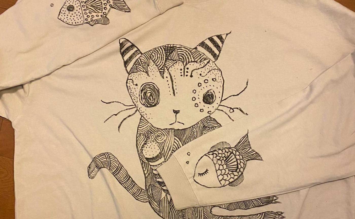 【映像】『猫と魚をシャツに住まわす（オリジナル洋服制作）』