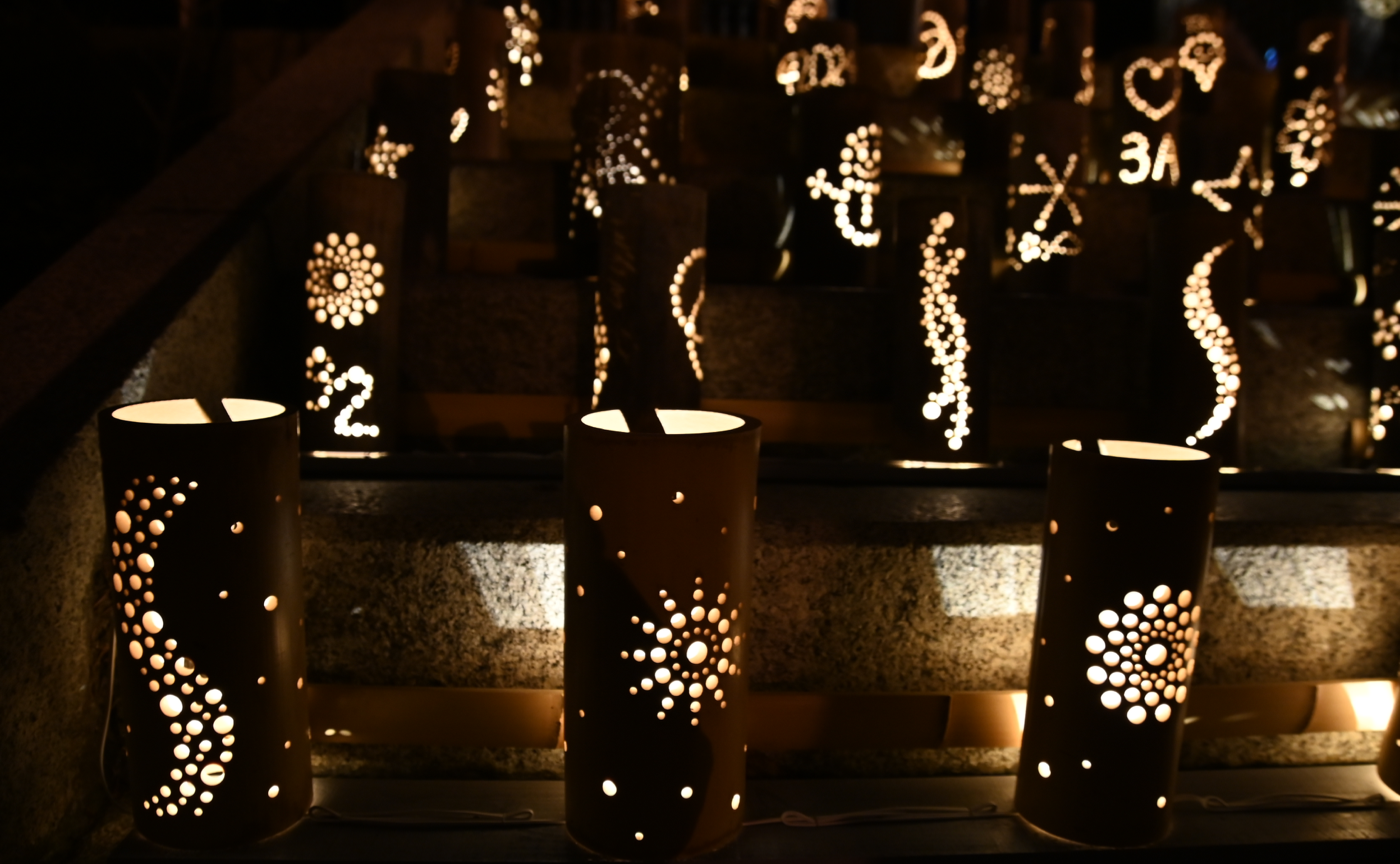 夜桜撮影にもおすすめ、竹あかりとのコラボレーション♪