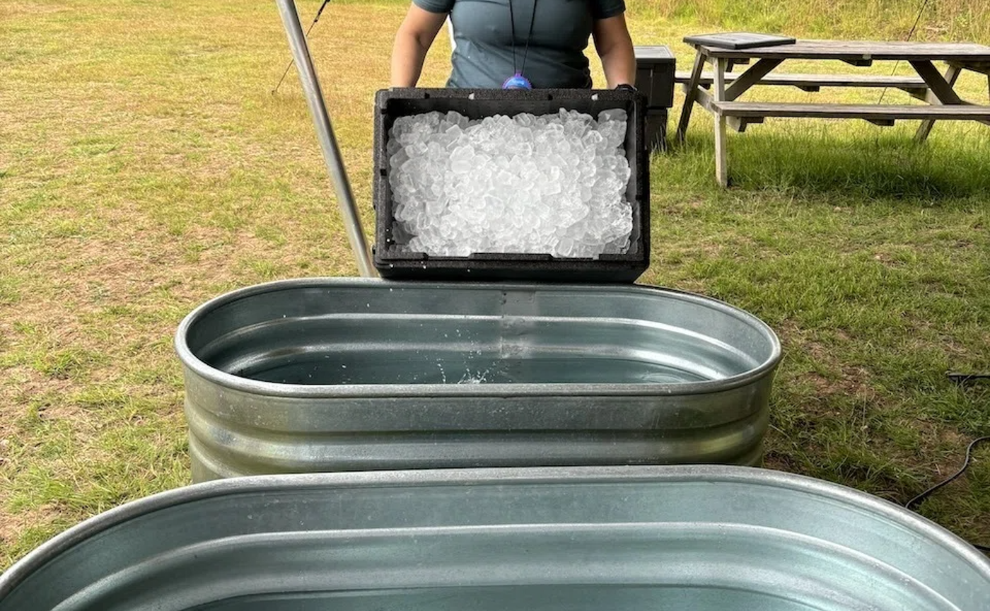 Ice bath アイス・バスにチャレンジ