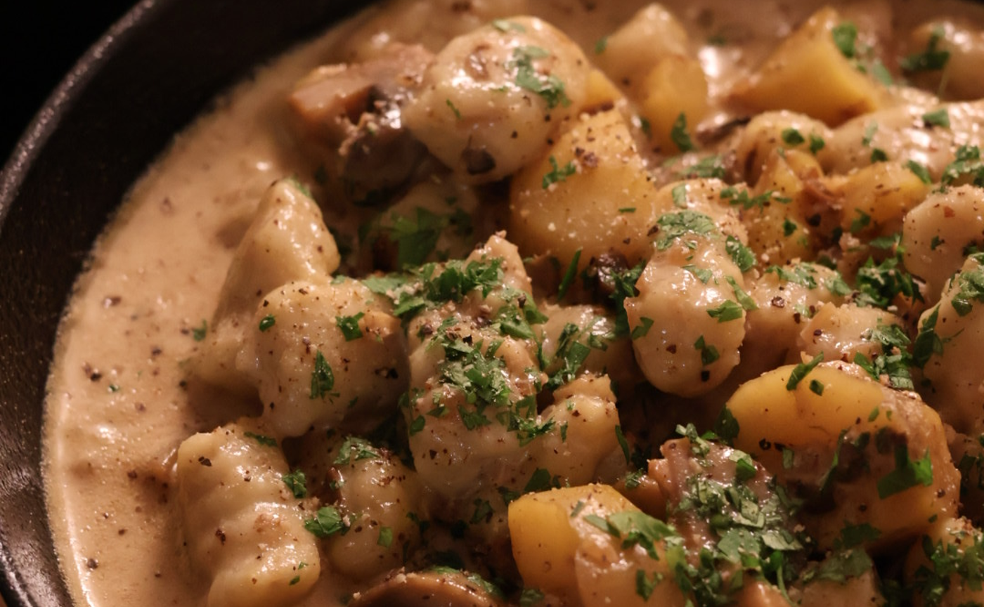 栗のニョッキ ポルチーニクリームソース