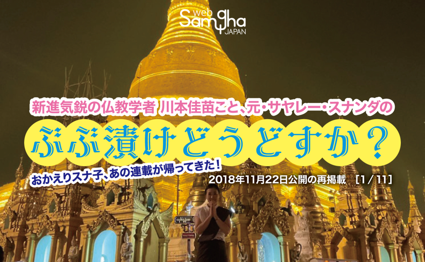 新進気鋭の仏教学者 川本佳苗こと、元・サヤレー・スナンダの 「ぶぶ漬けどうどすか？」［1/11］（2018年11月22日公開の再掲載）