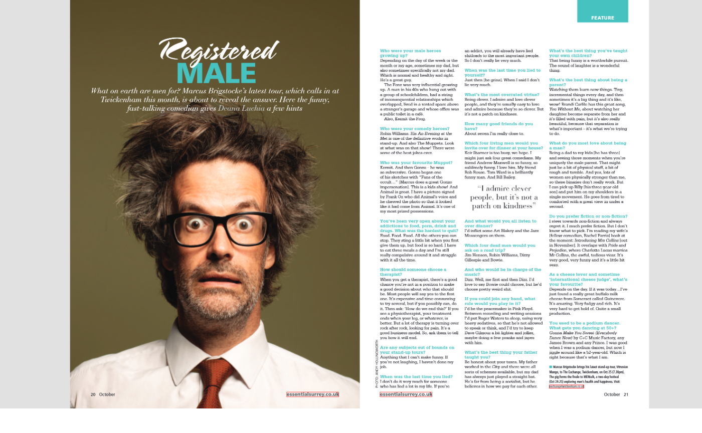 CreativeWrting講師DeanaによるMarcusBrigstocke インタビュー