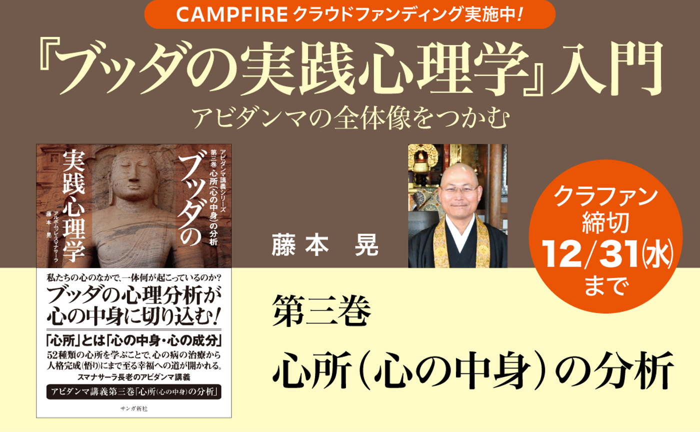 藤本晃「『ブッダの実践心理学』入門」第三巻　心所（心の中身）の分析