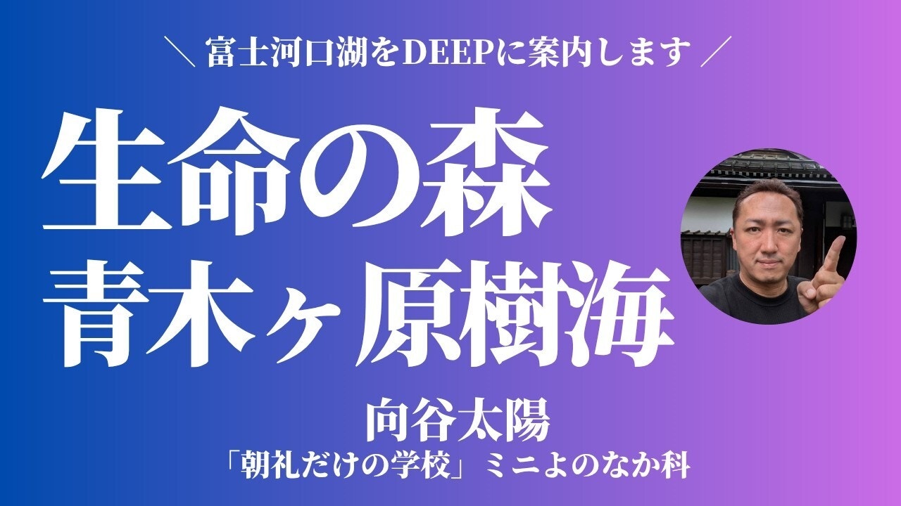 朝礼0-1-975 青木ヶ原樹海は「生命の森」〜Wood Wide Web 豊かな森のコミュニティ【向谷太陽】