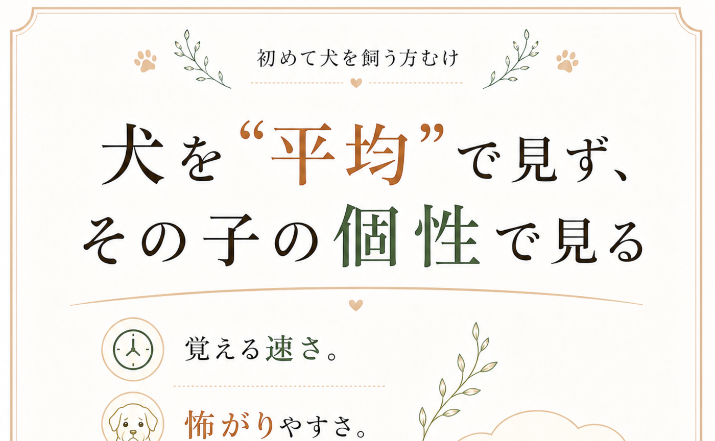 犬を平均で見ず、その子の個性で見る♪