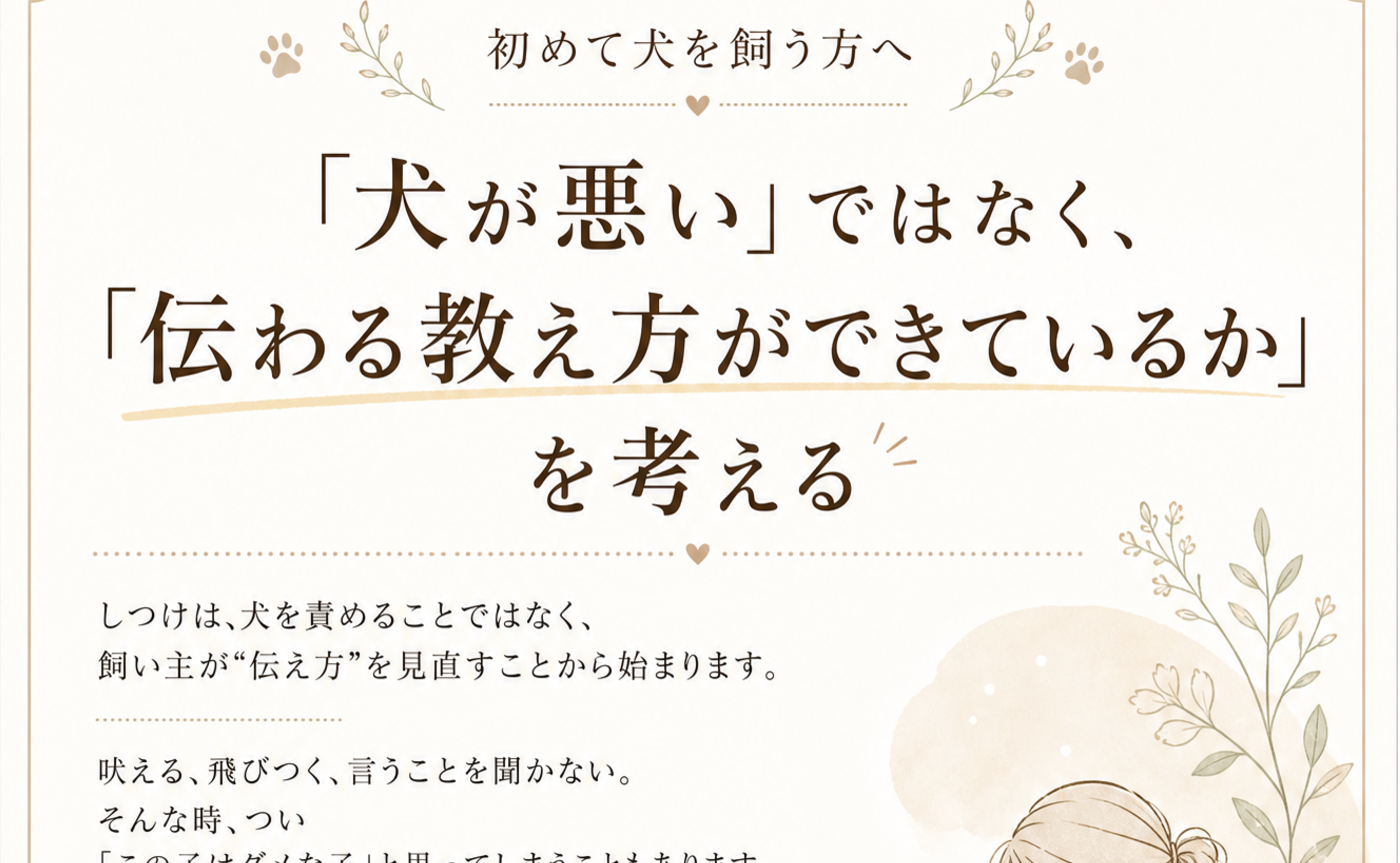 犬のせいにするのではなく、自責で考えた方は上手くいく♪